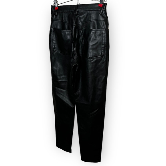BB Dakota Vintage 90's Junior's Black Faux Leather High Waist Pants Size 5/6 - Picture 5 of 12